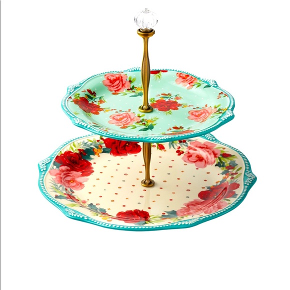 The Pioneer Woman Cheerful Rose Tier Server NIB - Picture 2 of 2